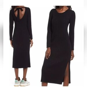 WAYF Dede x Emily Hollie Ribbed Sweater Dress